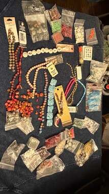 Large Assorted Jewelry Making Bead Destash Lot Including Natural Stones, Glass,